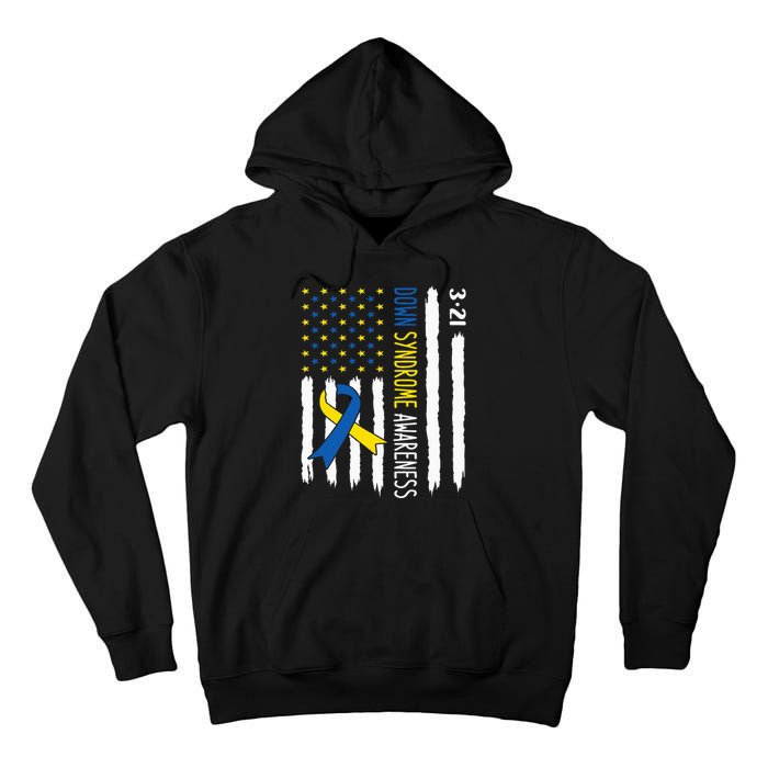 Down Syndrome Awareness Us Flag Trisomy 21 Tall Hoodie