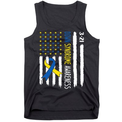 Down Syndrome Awareness Us Flag Trisomy 21 Tank Top