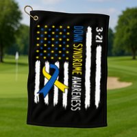 Down Syndrome Awareness Us Flag Trisomy 21 Golf Towel