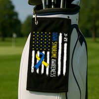 Down Syndrome Awareness Us Flag Trisomy 21 Golf Towel