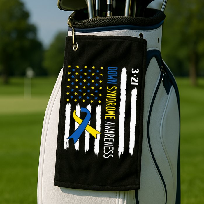 Down Syndrome Awareness Us Flag Trisomy 21 Golf Towel
