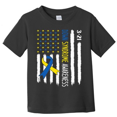 Down Syndrome Awareness Us Flag Trisomy 21 Toddler T-Shirt
