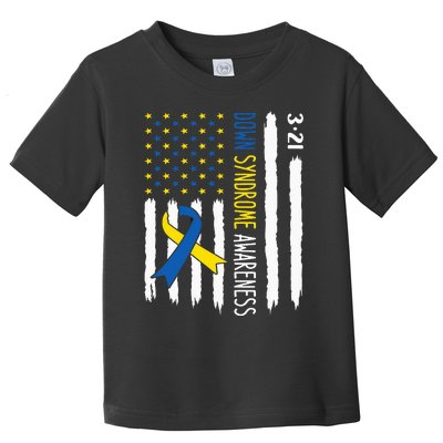 Down Syndrome Awareness Us Flag Trisomy 21 Toddler T-Shirt