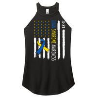 Down Syndrome Awareness Us Flag Trisomy 21 Women’s Perfect Tri Rocker Tank