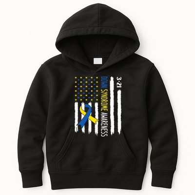 Down Syndrome Awareness Us Flag Trisomy 21 Kids Hoodie