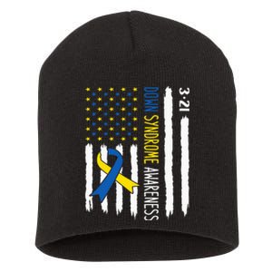 Down Syndrome Awareness Us Flag Trisomy 21 Short Acrylic Beanie