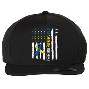 Down Syndrome Awareness Us Flag Trisomy 21 Wool Snapback Cap