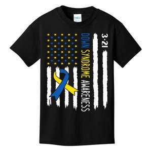 Down Syndrome Awareness Us Flag Trisomy 21 Kids T-Shirt