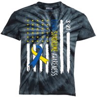 Down Syndrome Awareness Us Flag Trisomy 21 Kids Tie-Dye T-Shirt