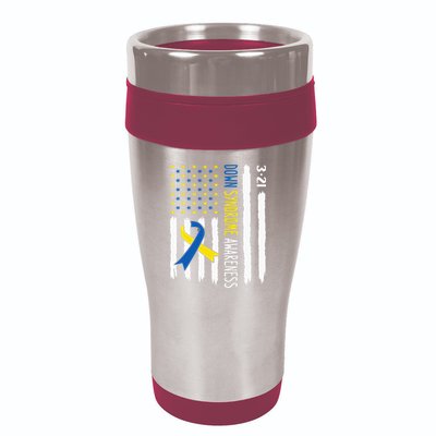 Down Syndrome Awareness Us Flag Trisomy 21 16oz Travel Tumbler