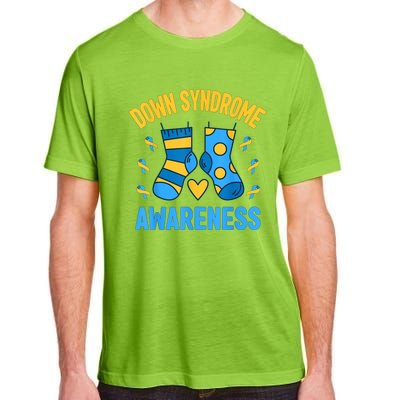 Down Syndrome Awareness Socks T21 Blue Yellow Ribbon Adult ChromaSoft Performance T-Shirt