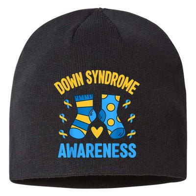 Down Syndrome Awareness Socks T21 Blue Yellow Ribbon Sustainable Beanie