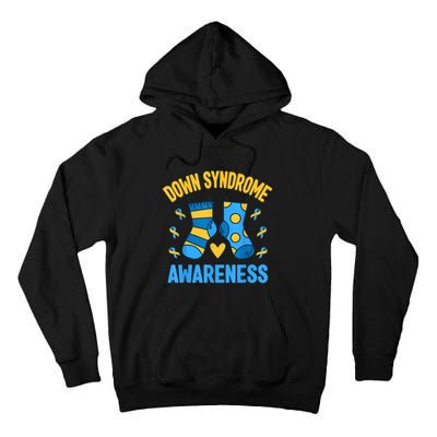 Down Syndrome Awareness Socks T21 Blue Yellow Ribbon Tall Hoodie