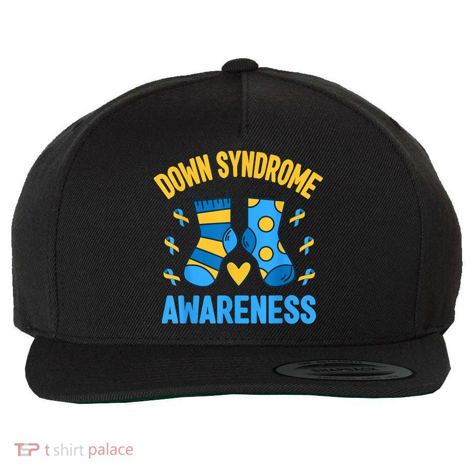 Down Syndrome Awareness Socks T21 Blue Yellow Ribbon Wool Snapback Cap
