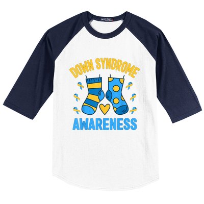 Down Syndrome Awareness Socks T21 Blue Yellow Ribbon Baseball Sleeve Shirt