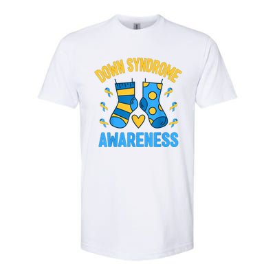 Down Syndrome Awareness Socks T21 Blue Yellow Ribbon Softstyle® CVC T-Shirt