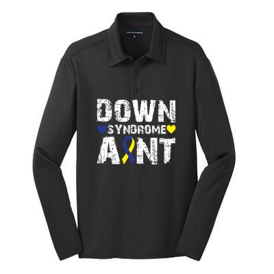 Down Syndrome Aunt Family Matching For Down Syndrome Awareness Gift Silk Touch Performance Long Sleeve Polo