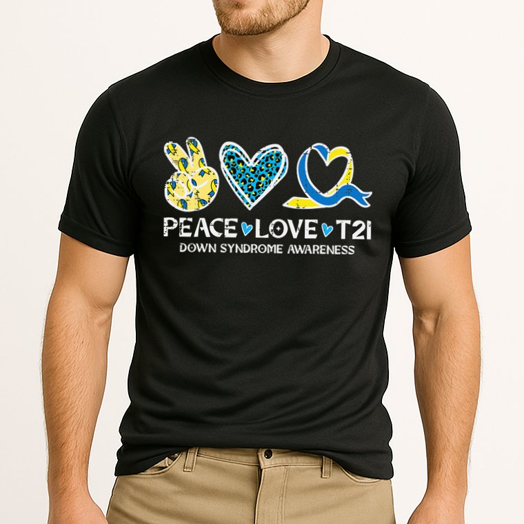 Down Syndrome Awareness Peace Love T21 WDSD Cooling Performance Crew T-Shirt