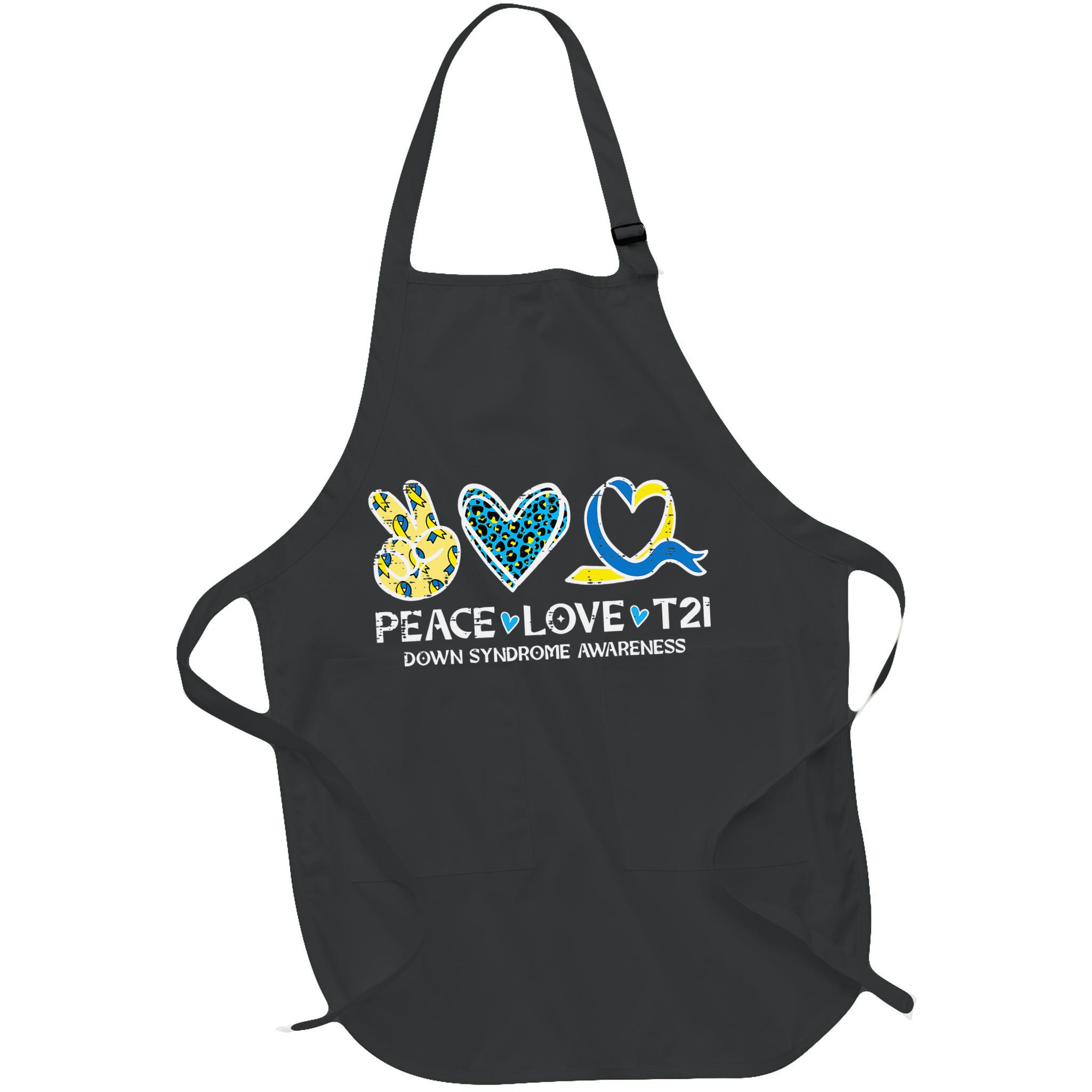 Down Syndrome Awareness Peace Love T21 WDSD Apron