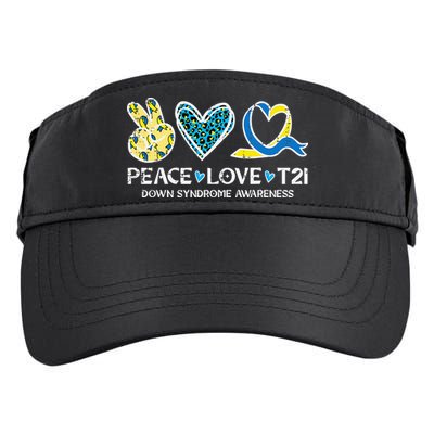 Down Syndrome Awareness Peace Love T21 WDSD Adult Drive Performance Visor