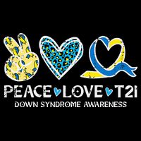 Down Syndrome Awareness Peace Love T21 WDSD Bucket Hat