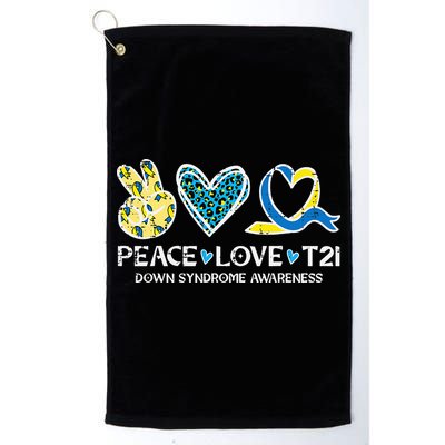 Down Syndrome Awareness Peace Love T21 WDSD Golf Towel