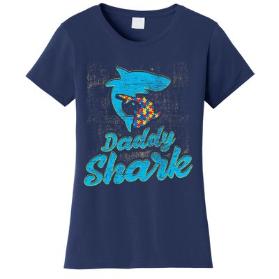 Daddy Shark Autism Awareness For Dad Father Women's T-Shirt