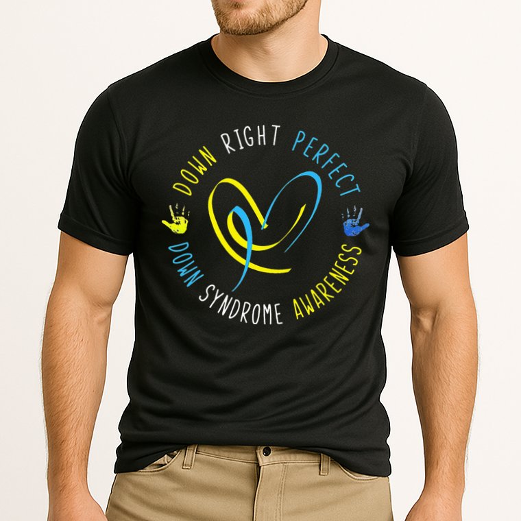Down Syndrome Awareness Day 21 March Down Right Perfect Cooling Performance Crew T-Shirt