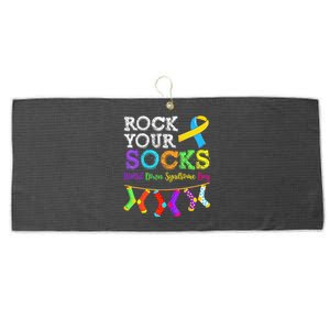 Down Syndrome Awareness Rock Your Socks Large Microfiber Waffle Golf Towel