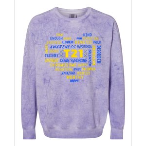 Down Syndrome Acceptance Awareness Day Down Syndrome Heart Colorblast Crewneck Sweatshirt