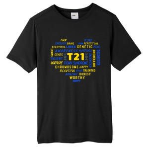 Down Syndrome Acceptance Awareness Day Down Syndrome Heart Tall Fusion ChromaSoft Performance T-Shirt