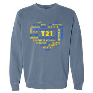 Down Syndrome Acceptance Awareness Day Down Syndrome Heart Garment-Dyed Sweatshirt