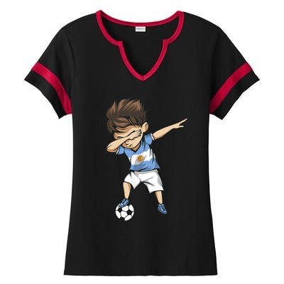 Dabbing Soccer Argentina Jersey Argentinian Football Ladies Halftime Notch Neck Tee