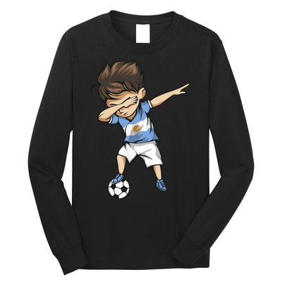 Dabbing Soccer Argentina Jersey Argentinian Football Long Sleeve Shirt