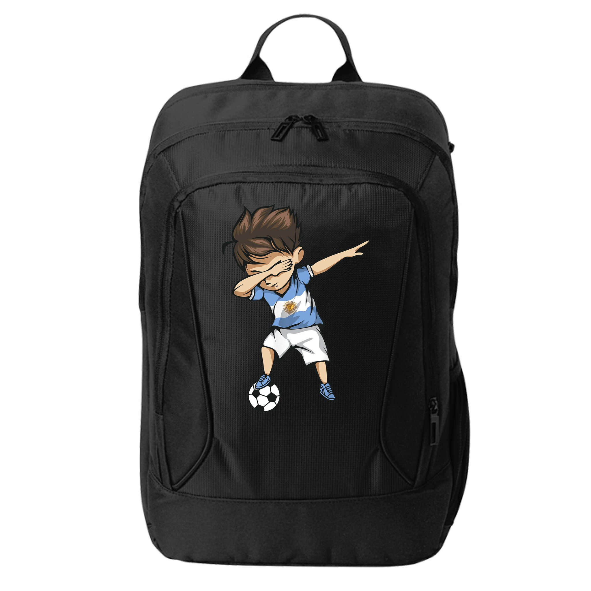 Dabbing Soccer Argentina Jersey Argentinian Football City Backpack
