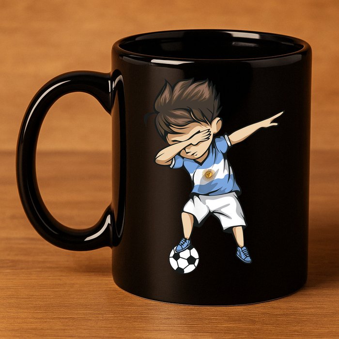 Dabbing Soccer Argentina Jersey Argentinian Football 11oz C Handle Ceramic Mug