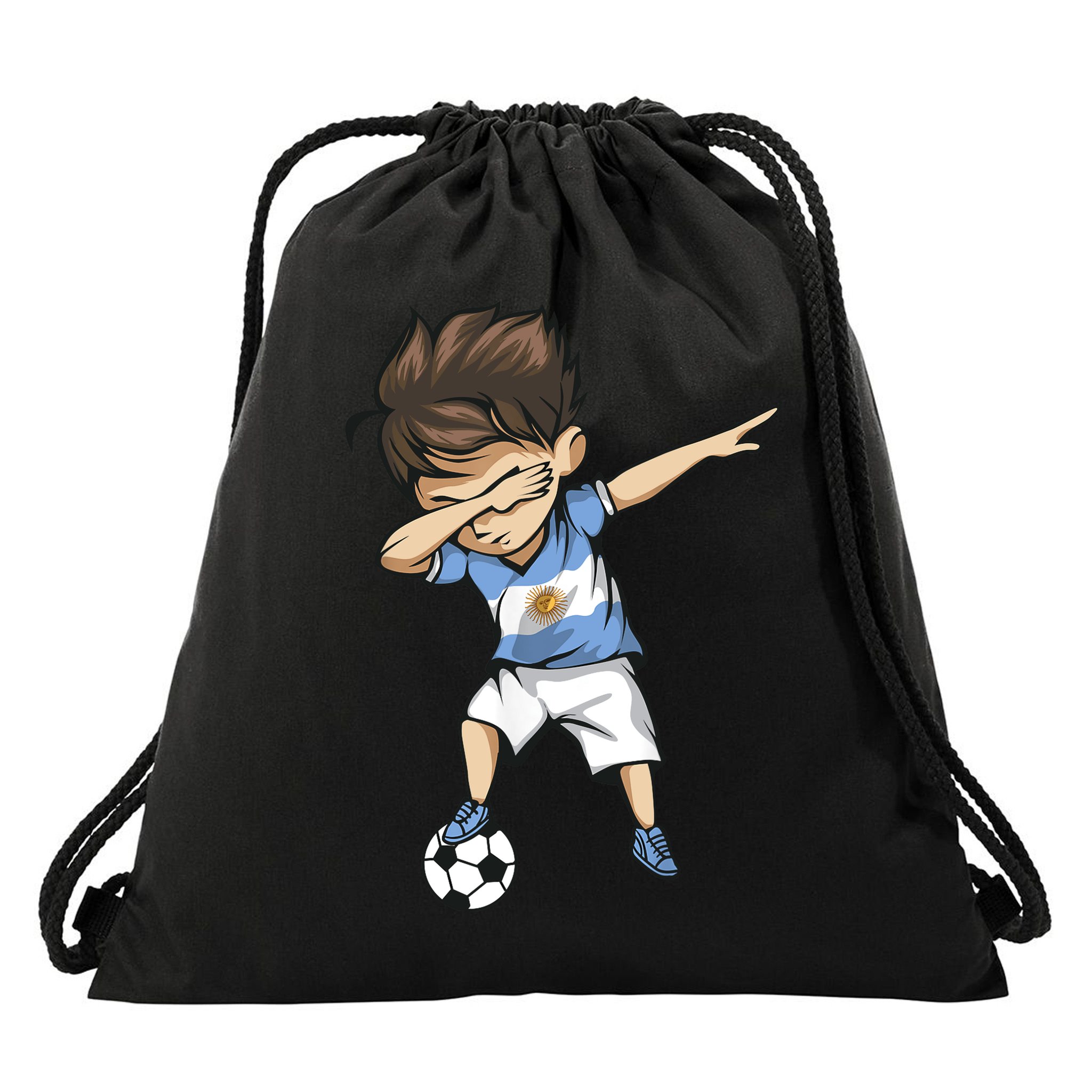 Dabbing Soccer Argentina Jersey Argentinian Football Drawstring Bag