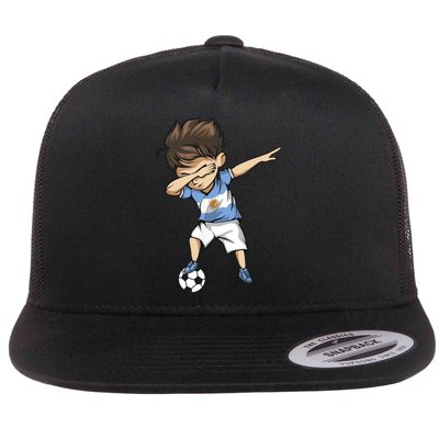 Dabbing Soccer Argentina Jersey Argentinian Football Flatbill Hat