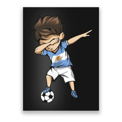Dabbing Soccer Argentina Jersey Argentinian Football Poster