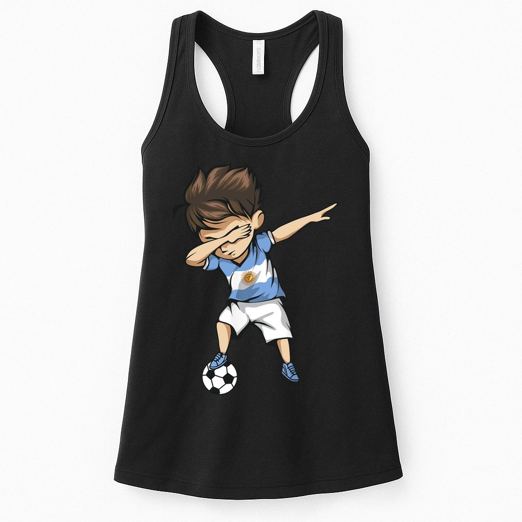 Dabbing Soccer Argentina Jersey Argentinian Football Womens Tank Top