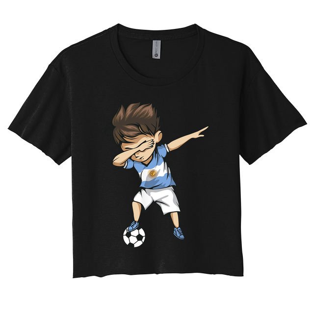 Dabbing Soccer Argentina Jersey Argentinian Football Crop Top