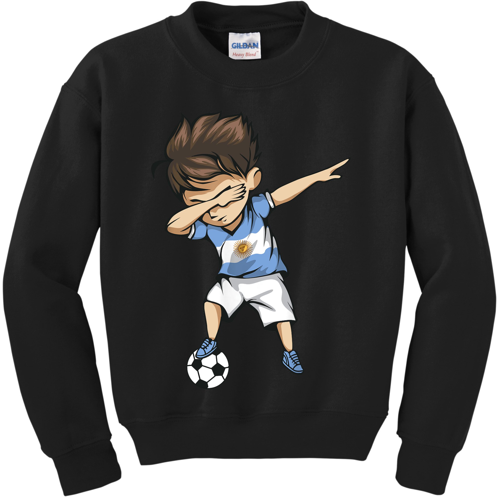Dabbing Soccer Argentina Jersey Argentinian Football Kids Sweatshirt