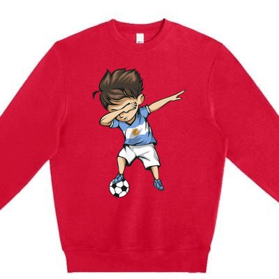 Dabbing Soccer Argentina Jersey Argentinian Football Premium Crewneck Sweatshirt