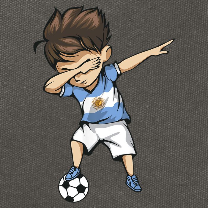 Dabbing Soccer Argentina Jersey Argentinian Football Cotton Canvas Backpack