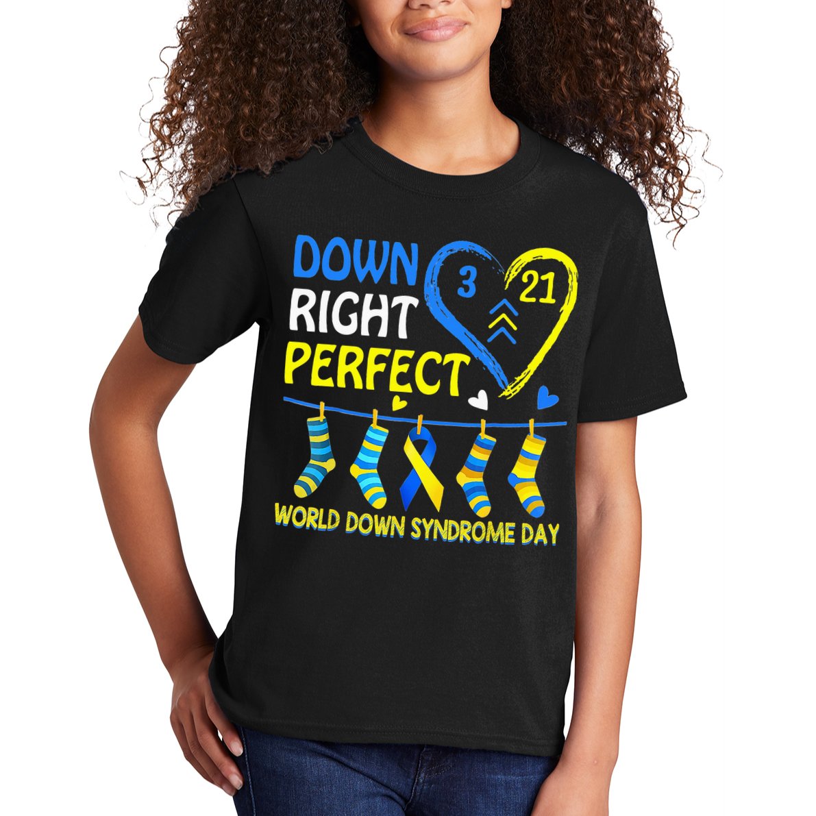 Down Syndrome Awareness Down Right Perfect Kids T-Shirt