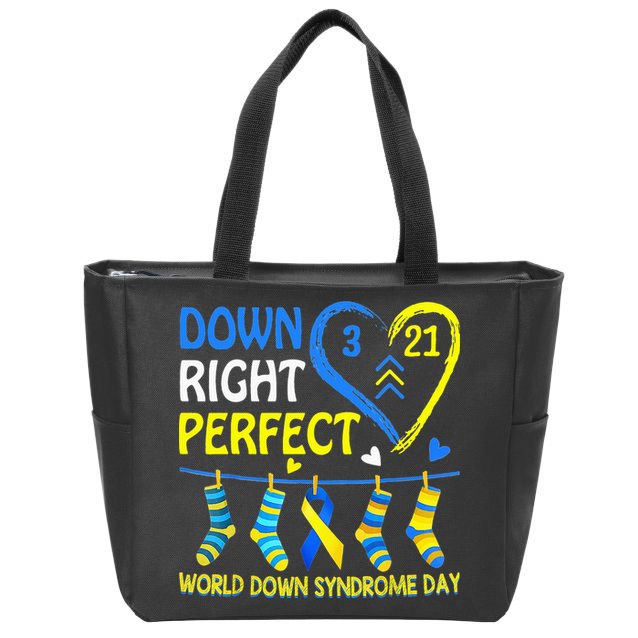 Down Syndrome Awareness Down Right Perfect Zip Tote Bag