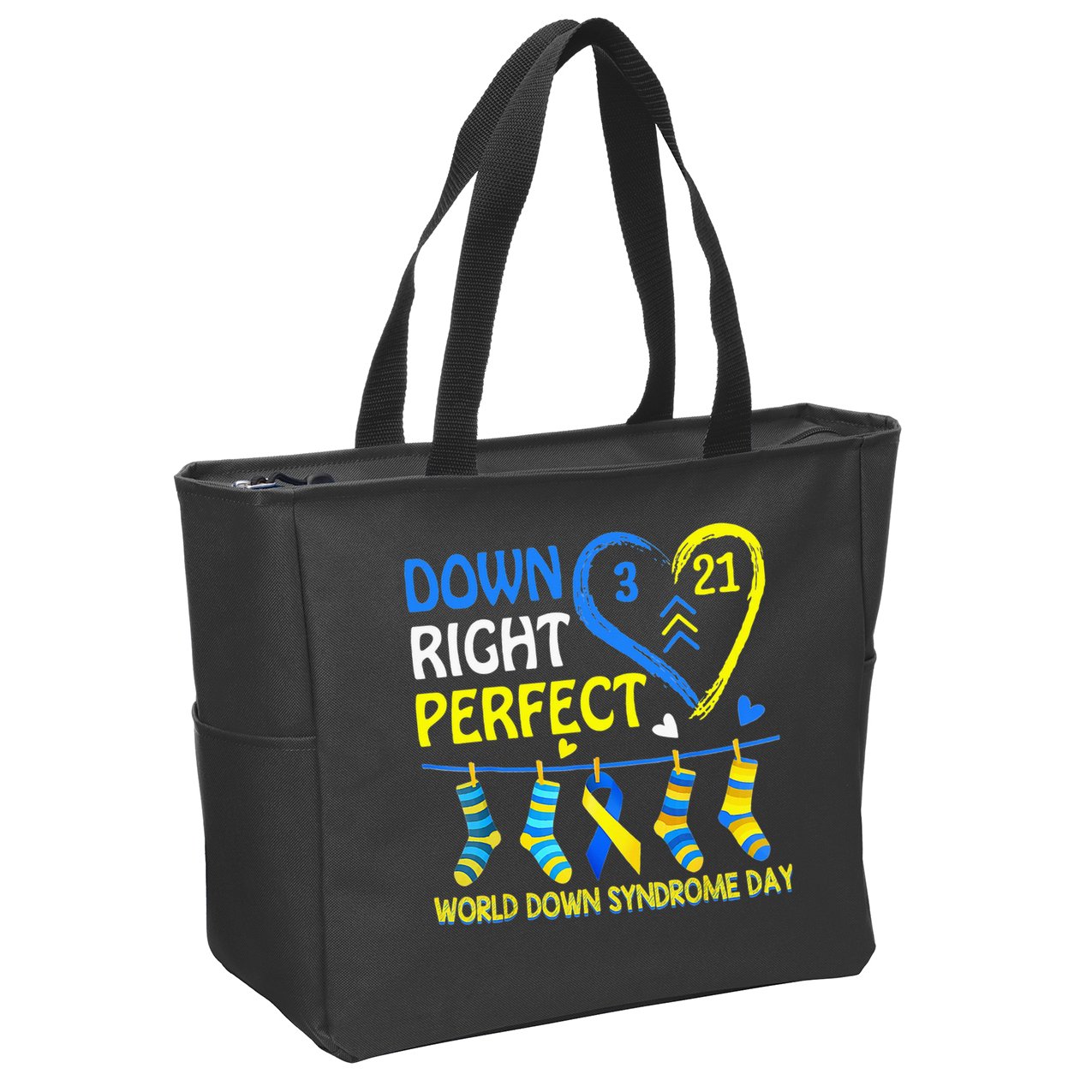 Down Syndrome Awareness Down Right Perfect Zip Tote Bag