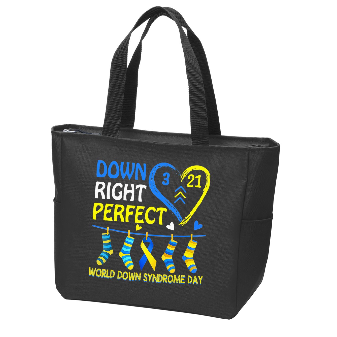 Down Syndrome Awareness Down Right Perfect Zip Tote Bag