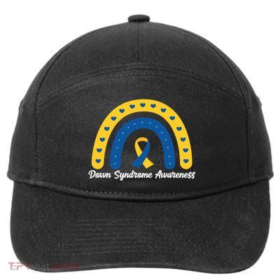 Down Syndrome Awareness Rainbow Ribbon 7-Panel Snapback Hat