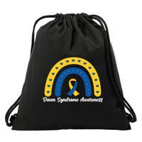 Down Syndrome Awareness Rainbow Ribbon Drawstring Bag